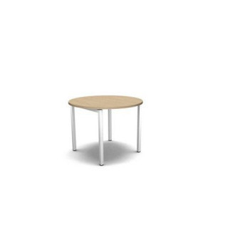 Jednací stůl kulatý MOON|100x74cm|bělený dub/bílá
