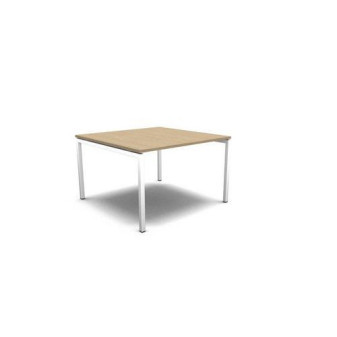 Jednací stůl MOON|120x120x74cm|bělený dub/bílá