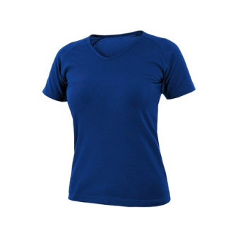 Tričko CXS ELLA, dámské, výstřih do V, krátký rukáv, středně modrá, vel. L