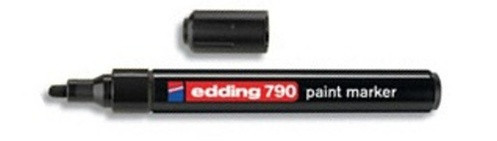 Popisovač Edding 790 lakový černý válcový hrot 2-3mm