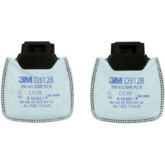 D3128, 3M™ Secure Click™ Částicový filtr P2 R, pro úlevu od organ.  výparů, jeden pár