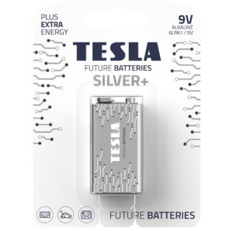 Baterie Tesla SILVER+ Alkalické 9V (6LR61, 9V, blister) 1ks New design