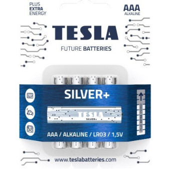 Baterie Tesla SILVER+ Alkalické AAA (LR03, mikrotužkové, blister) 4ks New design