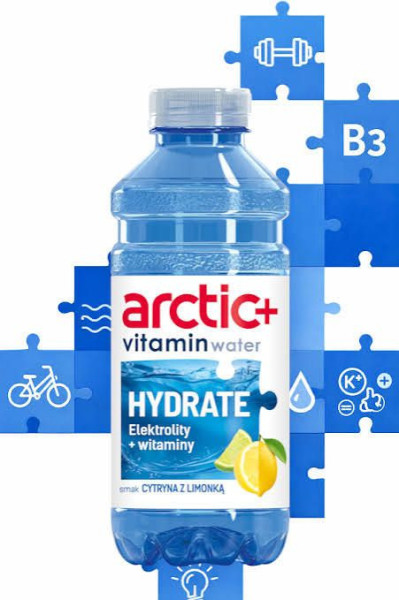 Voda Arctic+ Vitamin water Hydrate citron-limeta 0,6L / prodej po balení