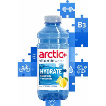 Voda Arctic+ Vitamin water Hydrate citron-limeta 0,6L / prodej po balení