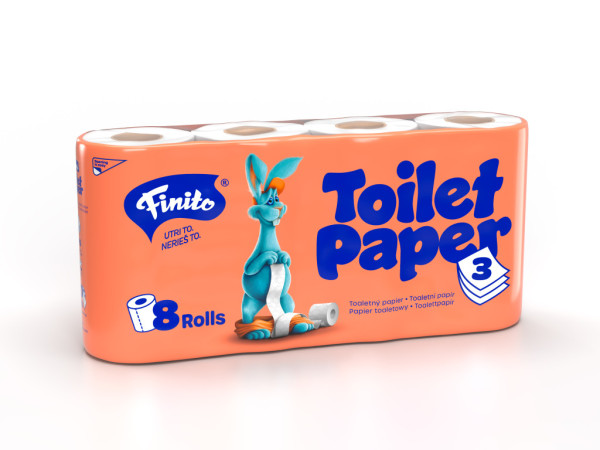 Toaletní papír Finito 3vrs. 100% celuloza 18m 8ks / prodej po balení