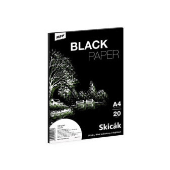 Skicák A4 180g v bloku černý 20 listů