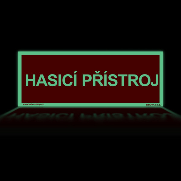 Hasicí přístroj Samolepka 300 x 75 mm tl. 0.4 mm - fotoluminiscenční