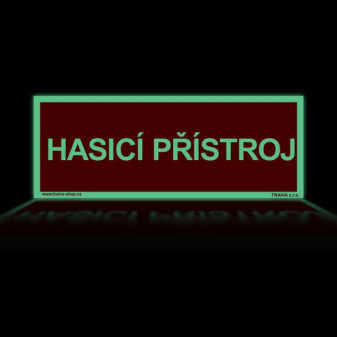 Hasicí přístroj Plast 150 x 50 mm tl. 1.1 mm - fotoluminiscenční