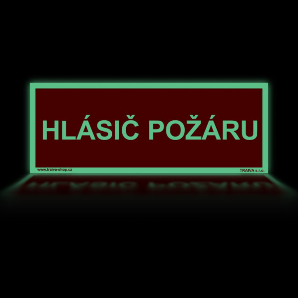 Hlásič požáru Samolepka 150 x 50 mm tl. 0.4 mm - fotoluminiscenční