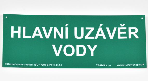 Hlavní uzávěr vody Plast 210 x 80 mm tl. 0.5 mm