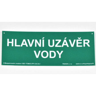 Hlavní uzávěr vody Samolepka 210 x 80 mm tl. 0.1 mm