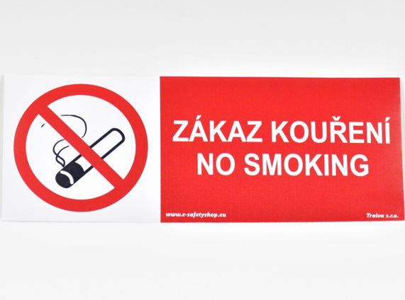 Zákaz kouření, No smoking Samolepka 210 x 80 mm tl. 0.1 mm