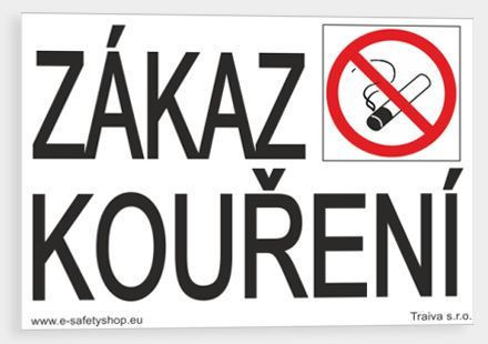 Zákaz kouření Plast 210 x 148 mm (A5) tl. 2 mm