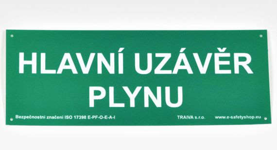 Hlavní uzávěr plynu Samolepka 210 x 80 mm tl. 0.1 mm