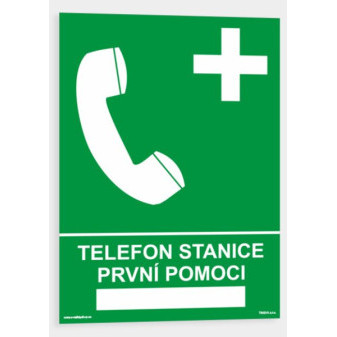 Telefon stanice první pomoci Plast 210 x 297 mm (A4) tl. 0.5 mm