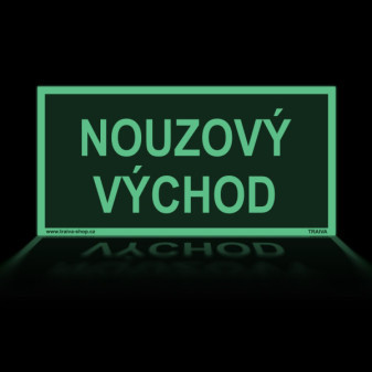 Nouzový východ Samolepka 200 x 100 mm tl. 0.4 mm - fotoluminiscenční