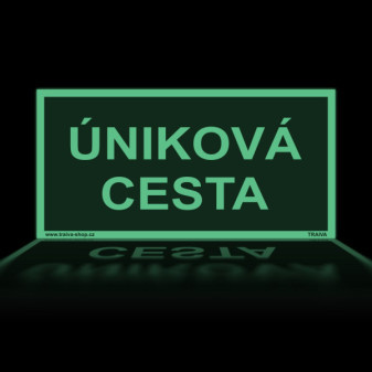 Úniková cesta Samolepka 300 x 150 mm tl. 0.4 mm - fotoluminiscenční