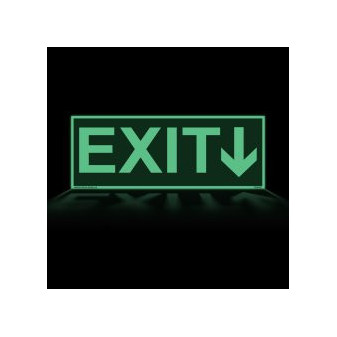 EXIT - nápis se šipkou Samolepka 200 x 75 mm tl. 0.4 mm - fotoluminiscenční