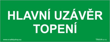 Hlavní uzávěr topení Samolepka 210 x 80 mm tl. 0.1 mm