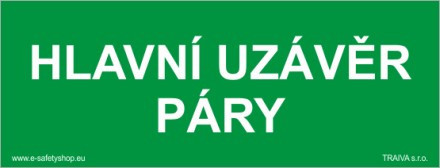 Hlavní uzávěr páry Samolepka 210 x 80 mm tl. 0.1 mm