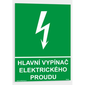 Hlavní vypínač elektrického proudu Plast 210 x 297 mm (A4) tl. 0.5 mm