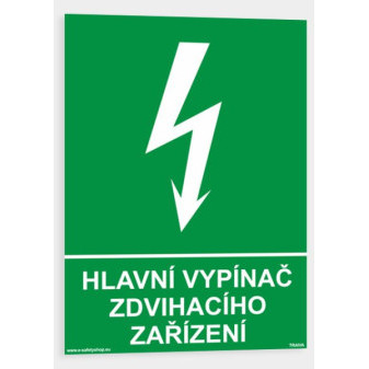 Hlavní vypínač zdvihacího zařízení Plast 210 x 297 mm (A4) tl. 0.5 mm