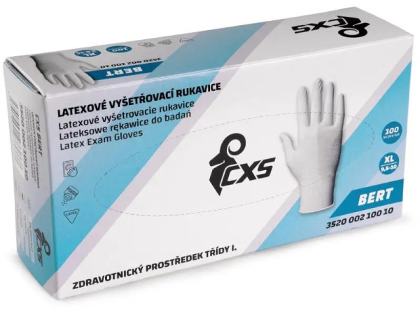 Rukavice CXS BERT, jednorázové, latexové, vel. 07
