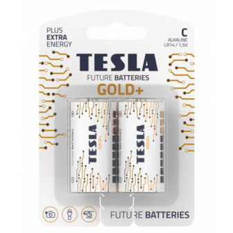 Baterie Tesla Gold+ Alkalické C (LR14 malé monočlánky) 2ks