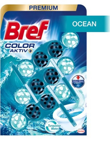 WC závěs kuličky Bref color aktiv ocean turquoise 3x50g