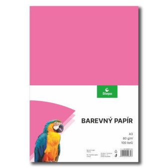 Papír pro výtvarku A3/80g růžový 100 listů