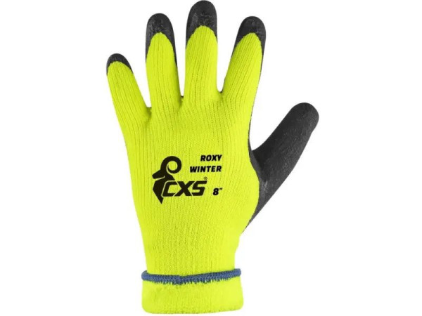 Rukavice CXS ROXY WINTER, zimní, máčené v latexu, černo-žluté, vel. 11