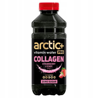 Voda Arctic+ vitamin Pro collagen jahody liči 0,6L / prodej po balení