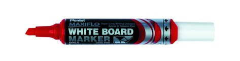Popisovač Pentel Maxiflo na bílé tabule červený klínový hrot 2-6mm DOPRODEJ