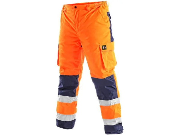 Pánské reflexní kalhoty CARDIFF, zimní, oranžové, vel. XXXL