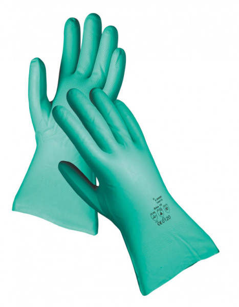 GREBE GREEN rukavice nitril zel. 33 cm 10
