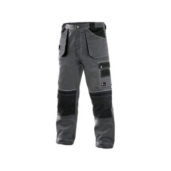 Kalhoty do pasu CXS ORION TEODOR, prodloužené, pánské, šedo-černé, vel.