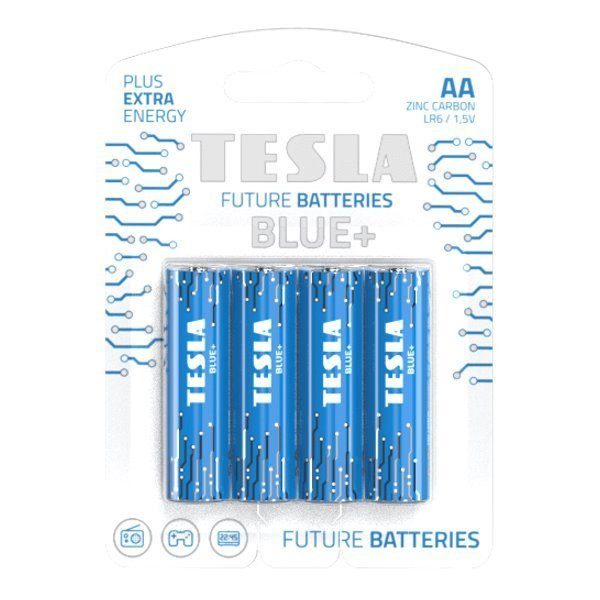 Baterie Tesla Blue+ Zinc Carbon AA (R06/tužkové) 1,5V 4ks