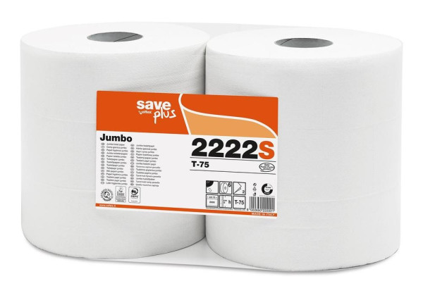 Toaletní papír Jumbo 265mm 2vrs. bílý 6ks Celtex S-Plus /prodej po balení  (1106)