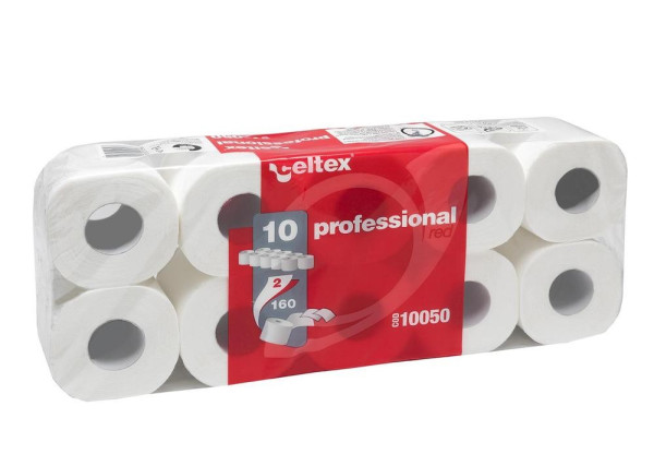 Toaletní papír Celtex Profes. rychlorozkl. 160útrž. 2vrs. bílý 10ks /prodej po balení
