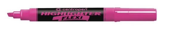 Zvýrazňovač Centropen 8542 Highlighter Flexi růžový klínový hrot 1-5mm