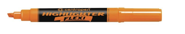 Zvýrazňovač Centropen 8542 Highlighter Flexi oranžový klínový hrot 1-5mm