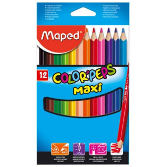 Pastelky Maped Maxi trojhr. Colorpeps 12ks
