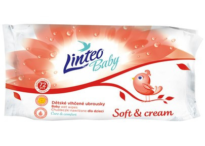 Vlhčené ubrousky dětské Linteo Baby Soft and Cream 72ks