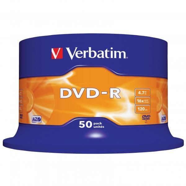 DVD-R Verbatim Matt silver 4,7GB 16x bez potisku spindl 50ks 43548