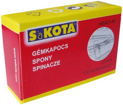 Dopisní spony 33mm 100ks barevné Sakota