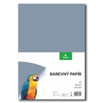 Papír pro výtvarku A3/80g šedý 100 listů