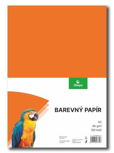 Papír pro výtvarku A3/80g oranžový 100 listů