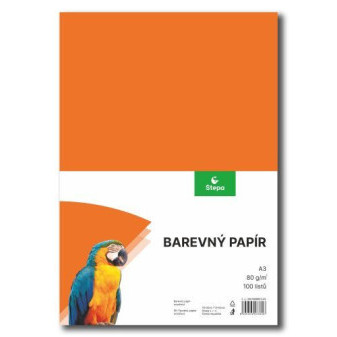 Papír pro výtvarku A3/80g oranžový 100 listů