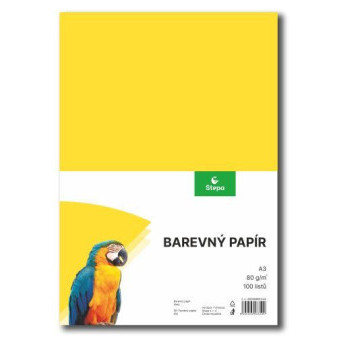 Papír pro výtvarku A3/80g žlutý 100 listů